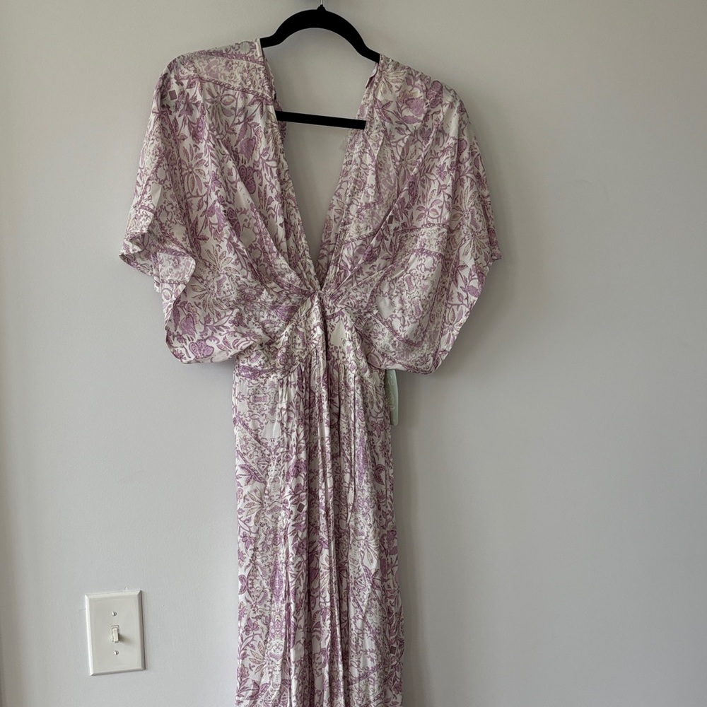 Olivaceous Lavender and Cream Floral Dress